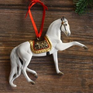 White Andalusian white Horse porcelain Ornament